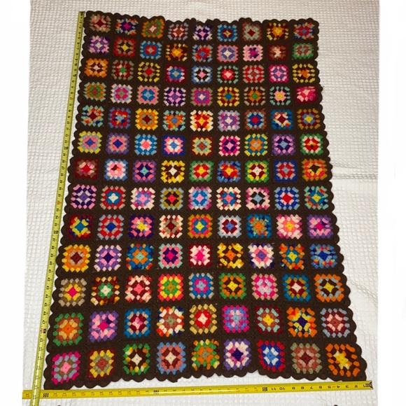 Knit Multi-color Crochet Quilt - Picture 5 of 7